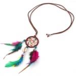 Beaded tassel feather necklace