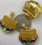 Brass cz paved charm necklace